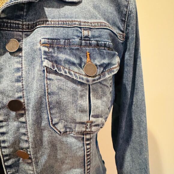 Kut from the Kloth Denim Blue Amelia Empathetic Medium Wash Jean Jacket Medium - Picture 5 of 15
